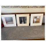 3 Small white mirrors