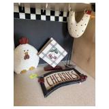 lot with chickens napkin holder and sign