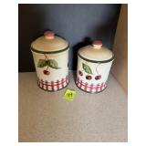 2 piece canister set with cherries