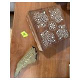 wood Box and metal nc container with lid