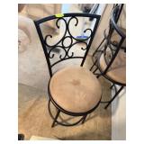 3 Bar stools Metal backs tans seats