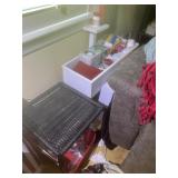 Two small side tables and contents
