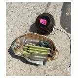 Lantern and Contents of Basket