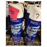 7 cans of Uline Disinfecting spray