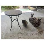 Metal Table and Basket