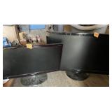 Two Large Computer Monitors