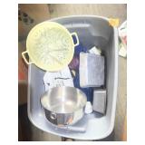 Large Tote of Assorted Kitchen Items