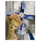 Tilso Japan Head Vase, Delft Windmill Night Light Tilso Japan Head Vase, Delft Windmill Night Light