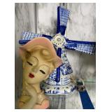 Tilso Japan Head Vase, Delft Windmill Night Light