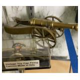 Brass Cannon, Toy Cap Firing Cannon Made In Italy Brass Cannon, Toy Cap Firing Cannon Made In Italy