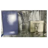 Mikasa Crystal Vase & Candle Holders