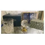 Bohemia Crystal Rocks Glasses, Crystal Globe Desk Bohemia Crystal Rocks Glasses, Crystal Globe Desk