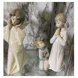 Lladro Figurines. Girl Angel, Boy And Girl Lladro Figurines. Girl Angel, Boy And Girl