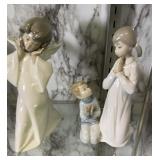 Lladro Figurines. Girl Angel, Boy And Girl