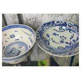 Blue And White Antique Oriental Bowls Blue And White Antique Oriental Bowls