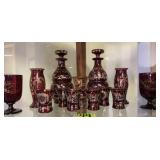Shelf Lot. Bohemian Style Cut To Clear Glasses, Shelf Lot. Bohemian Style Cut To Clear Glasses,