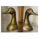 Brass Duck Head Bookends