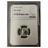 1944 D Dime Graded Ms66 Fb Ngc 1944 D Dime Graded Ms66 Fb Ngc