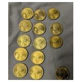 13 Sacagawea Dollars, Washington $1 Coin