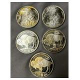 5 One Ounce .999 Fine Silver Buffalo Nickel 5 One Ounce .999 Fine Silver Buffalo Nickel