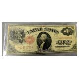 United States Red Seal Large $1 Bank Note.