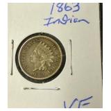1863 Indian Head Penny Very Fine Condition 1863 Indian Head Penny Very Fine Condition