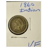 1860 Indian Head Penny Very Fine Condition