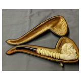 Nicely Carved Meerschaum Pipe. Chip To Top Right Nicely Carved Meerschaum Pipe. Chip To Top Right