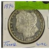 1890 Toned Uncirculated Morgan Dollar