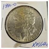 1880-0 Xf Au Morgan Dollar