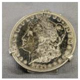 1880 Morgan Dollar Mounted In Swank Money Clip 1880 Morgan Dollar Mounted In Swank Money Clip