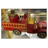 Vintage Tin Fire Truck Friction Toy