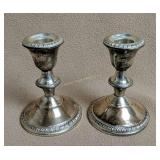 Sterling Silver Weighted Candlesticks Poole 299 Sterling Silver Weighted Candlesticks Poole 299