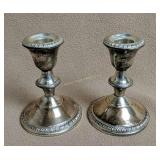 Sterling Silver Weighted Candlesticks Poole 299