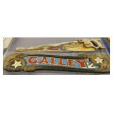 31" Carved And Painted Wooden Galley Sign, Paint 31" Carved And Painted Wooden Galley Sign, Paint
