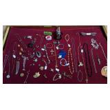 Showcase A Lot Of Costume Jewelry. Gold filled,