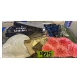 Tray Lot Oriental Fans, Clutch Purses, Tray Lot Oriental Fans, Clutch Purses,