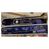 Conn Trombone With Hard Carry Case. Missing Mouth Conn Trombone With Hard Carry Case. Missing Mouth