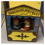 Cast Iron Punch & Judy Mechanical Coin Bank Cast Iron Punch & Judy Mechanical Coin Bank