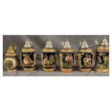 6 German Beer Steins 6 German Beer Steins