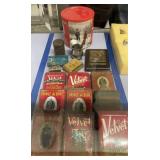 Tobacco Tins, $0.15 Stamp Plaque Etc Tobacco Tins, $0.15 Stamp Plaque Etc