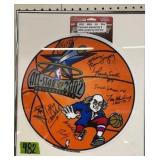 Framed 2002 Nba All-star Pennant Signed By Nine