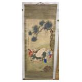 Antique Oriental Scroll Buddha 29x71"