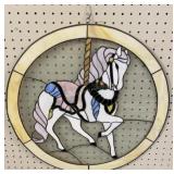 21.5" Carousel Horse Suncatcher. Cracked Glass