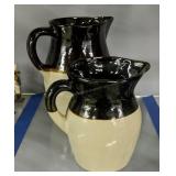 Roseville Pottery Pitcher Medium And Small