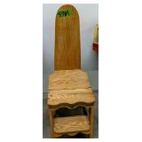 Oak Convertible Step Stool, Chair, Ironing