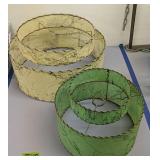 Pair Of Mcm Fiberglass Two-tier Lamp Shades. 12" Pair Of Mcm Fiberglass Two-tier Lamp Shades. 12"