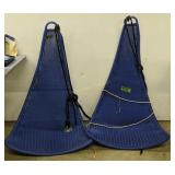 Pair Of Blue Wicker Hanging Swing Chairs Pair Of Blue Wicker Hanging Swing Chairs