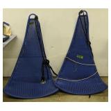 Pair Of Blue Wicker Hanging Swing Chairs