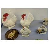 Ceramic Roosters, Rooster Napkin Holder, Large